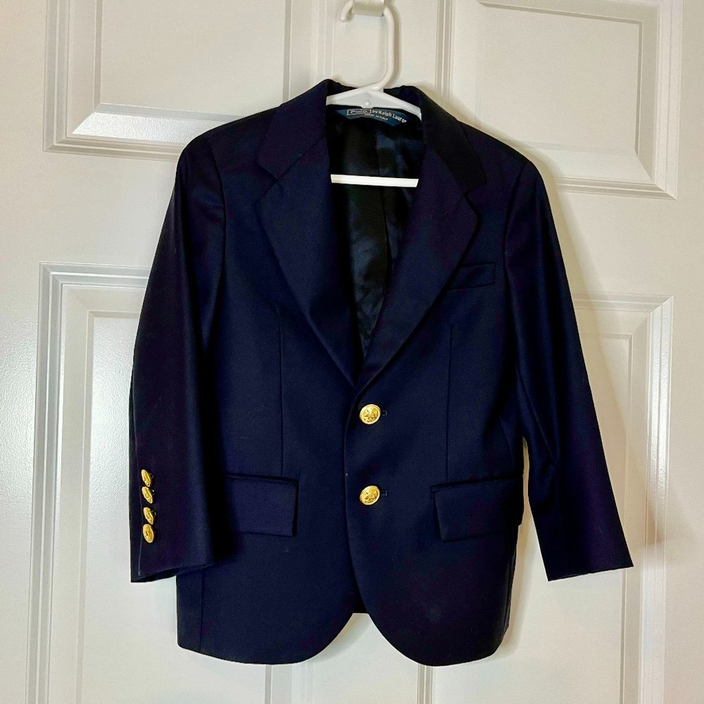 Polo Ralph Lauren Boys Classic Navy Blue Blazer - Size 4